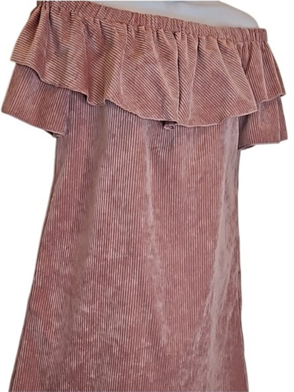 Endless Rose Mini Dress Small New Women's Ribbed Off The Shoulder Pockets - Picture 3 of 8